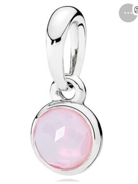 Pandora Pink Faceted Silver Charm Pendant